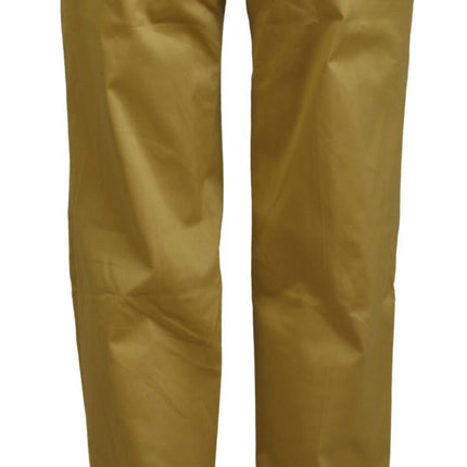 Eleganti pantaloni in forma dritta in oro