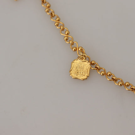 Gold Tone Cross Charm Necklace