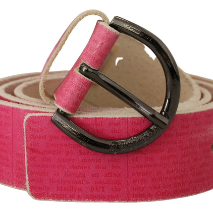 Elegante Roze Leren Fashion Riem