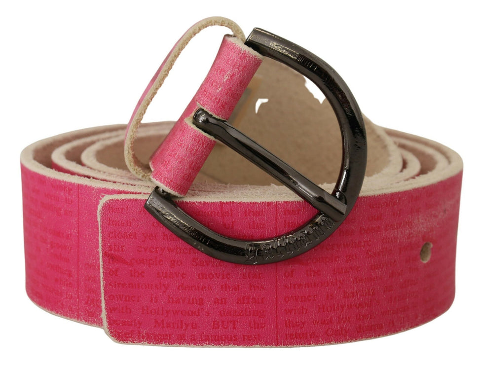 Elegante Roze Leren Fashion Riem