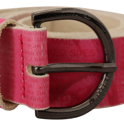 Elegante Roze Leren Fashion Riem