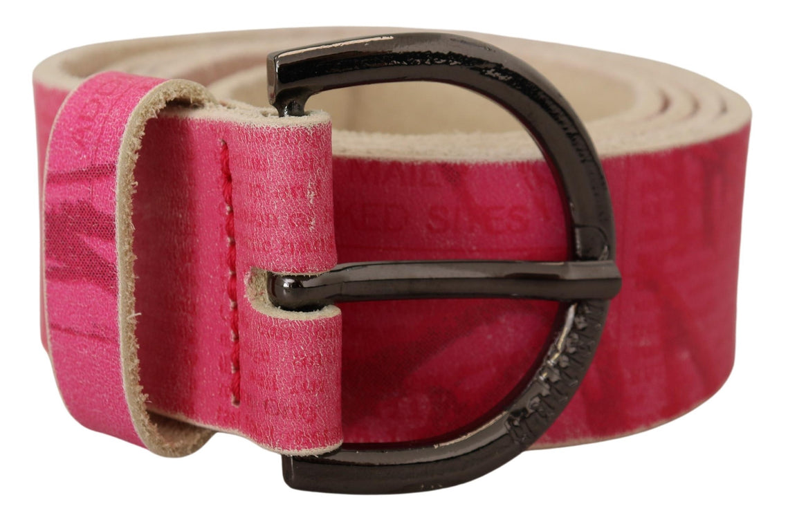 Elegante Roze Leren Fashion Riem