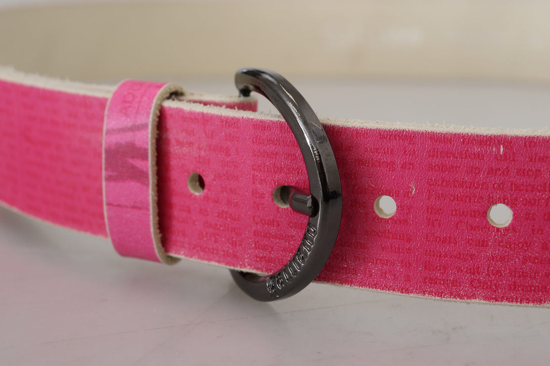 Elegante Roze Leren Fashion Riem