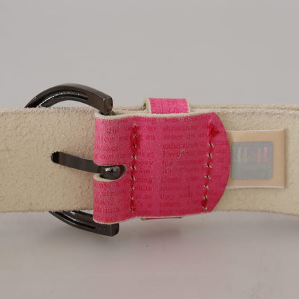 Elegante Roze Leren Fashion Riem