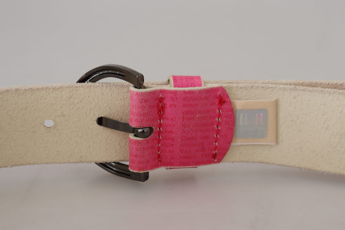 Elegante Roze Leren Fashion Riem