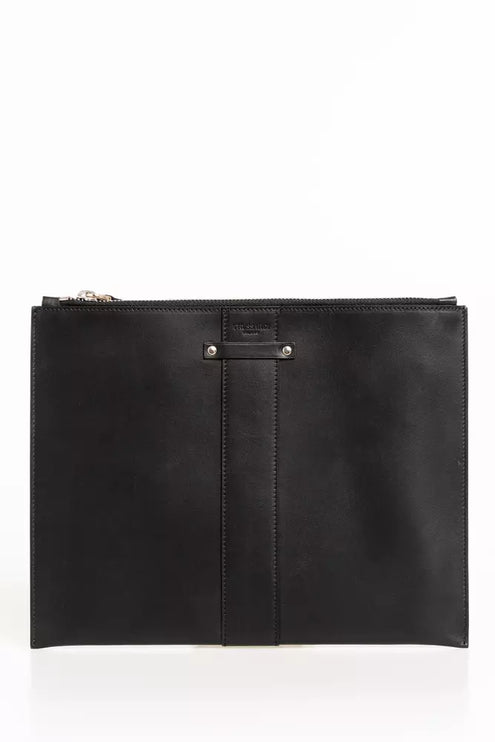 Elegante bolso de bolsillo de piel negra