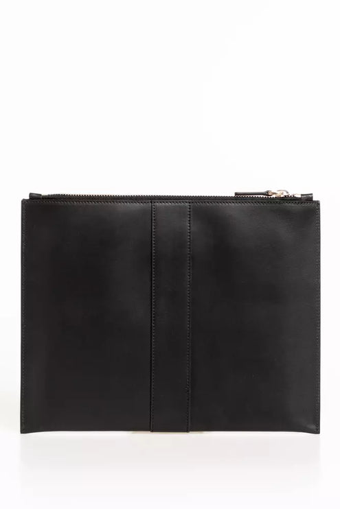 Elegante bolso de bolsillo de piel negra