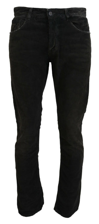 Stijlvolle grijze corduroy denim jeans