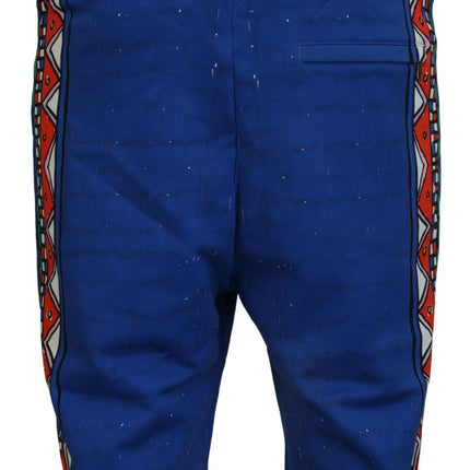 Eleganti pantaloncini di cotone stampati multicolori