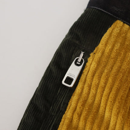 Elegant Black Tapered Trousers with Yellow Accent