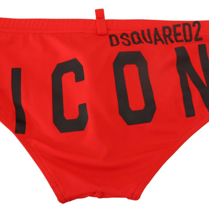 Informes de natación con estampado de ícono rojo