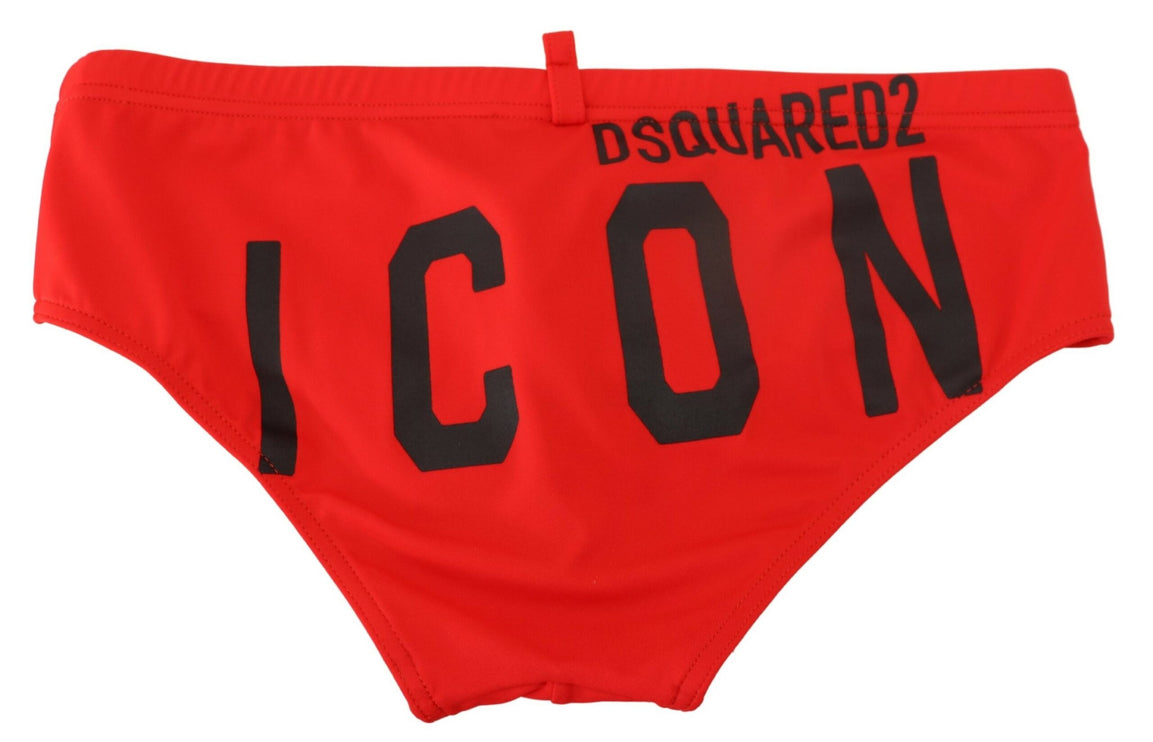 Briefs de natation d'impression d'icône rouge