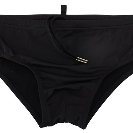 Briefs de natation noirs élégants avec logo orange