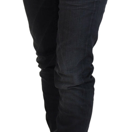 Sleek Black Washed Slim Fit Denim