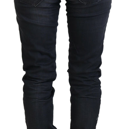 Sleek Black Washed Slim Fit Denim