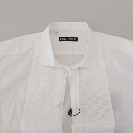 Exquisita camisa formal de algodón blanco