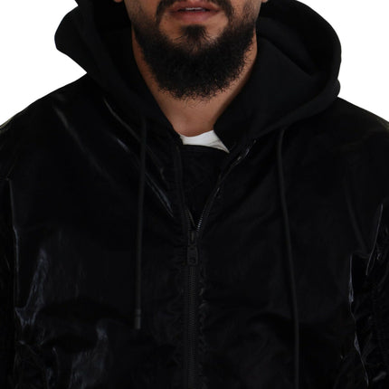 Veste à capuche noire élégante