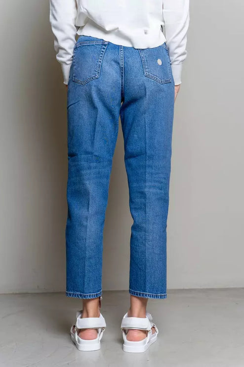 Verhoogde blauwe high-taille denim voor vrouwen