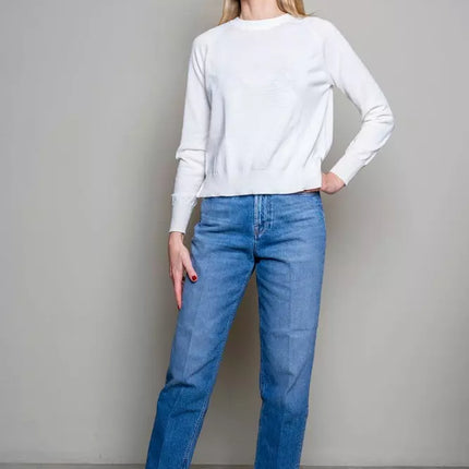 Elevato denim a vita alta blu per le donne