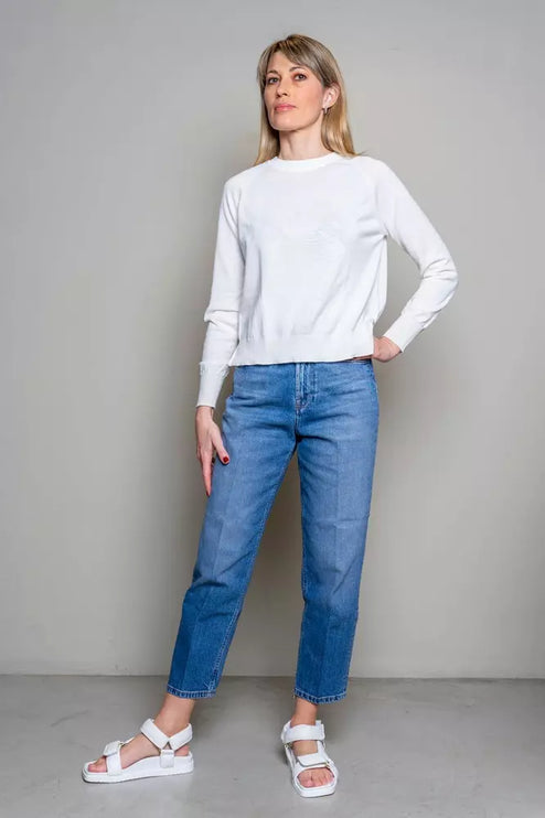 Verhoogde blauwe high-taille denim voor vrouwen