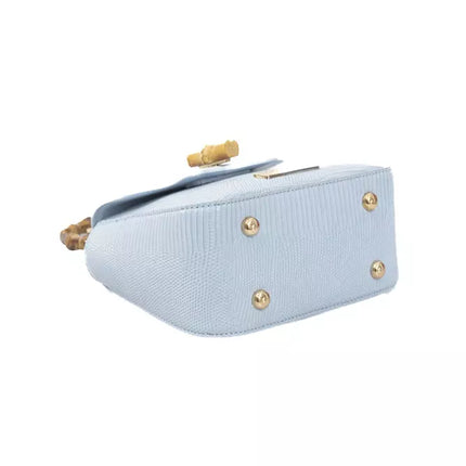 Élégant Sac à bandoulière bleu clair avec accents dorés