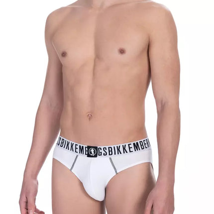 Briefs de mezcla de algodón blanco elegante bi-paquete