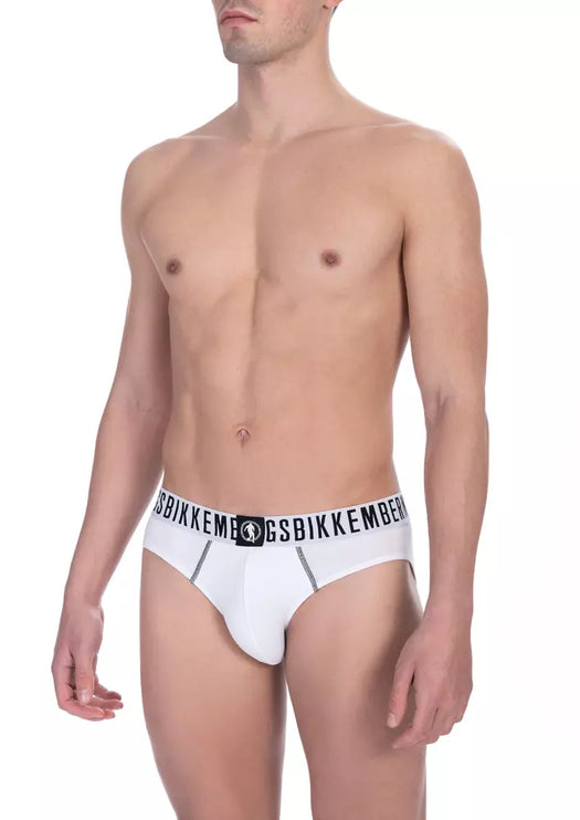 Briefs de mezcla de algodón blanco elegante bi-paquete