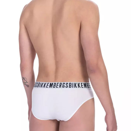 Briefs de mezcla de algodón blanco elegante bi-paquete