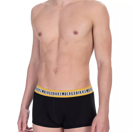 Sleek Bikkembergs Black Cotton Trunk Twin-Pack