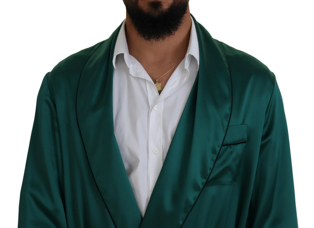 Robe de soie élégante en vert luxuriant