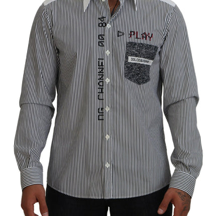 Camisa clásica de rayas en blanco y negro