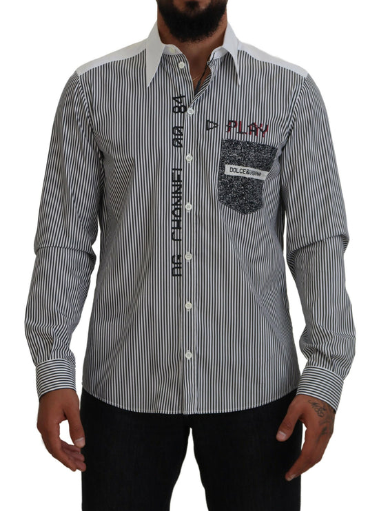 Camisa clásica de rayas en blanco y negro