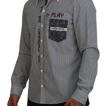 Camisa clásica de rayas en blanco y negro