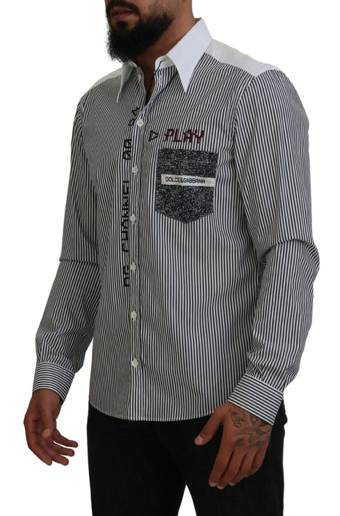 Camisa clásica de rayas en blanco y negro