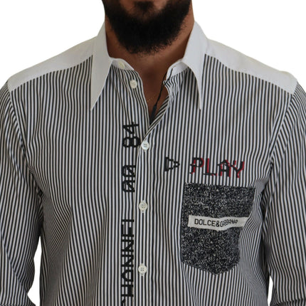 Camisa clásica de rayas en blanco y negro