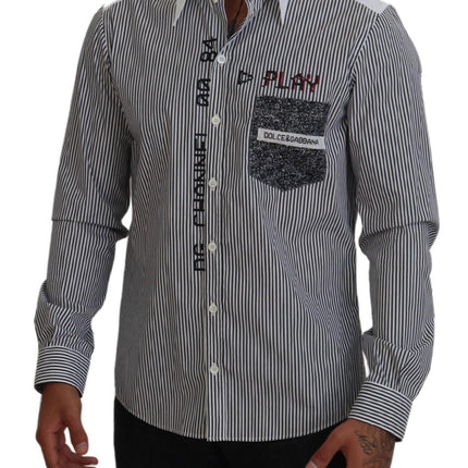 Camisa clásica de rayas en blanco y negro