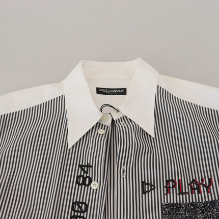 Camisa clásica de rayas en blanco y negro