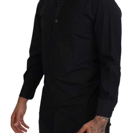 Elegante camisa de manga larga formal negro