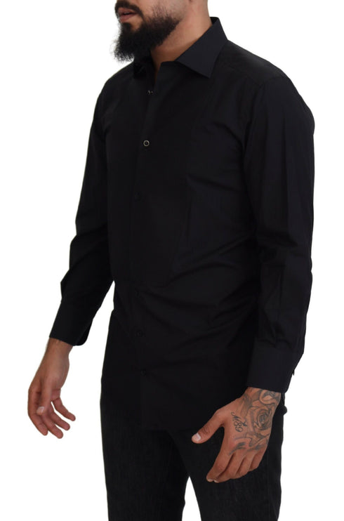 Elegante camisa de manga larga formal negro