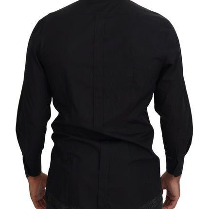 Elegante camisa de manga larga formal negro