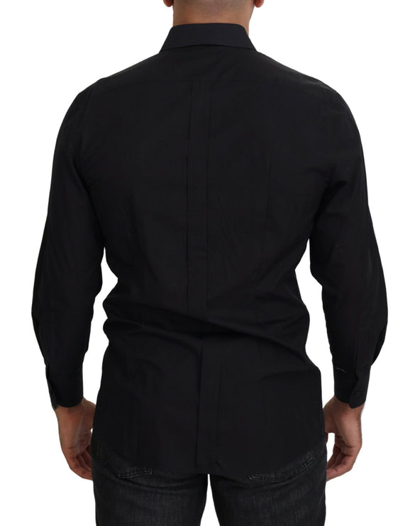 Elegante camisa de manga larga formal negro