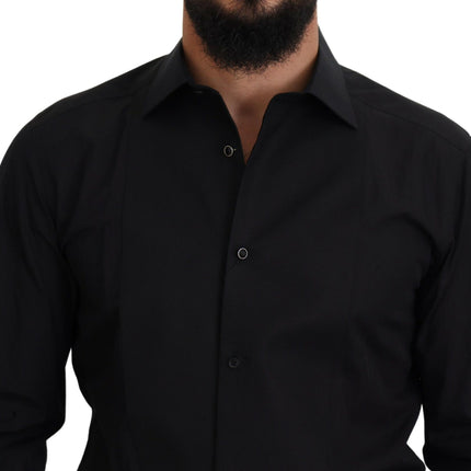 Elegante camisa de manga larga formal negro