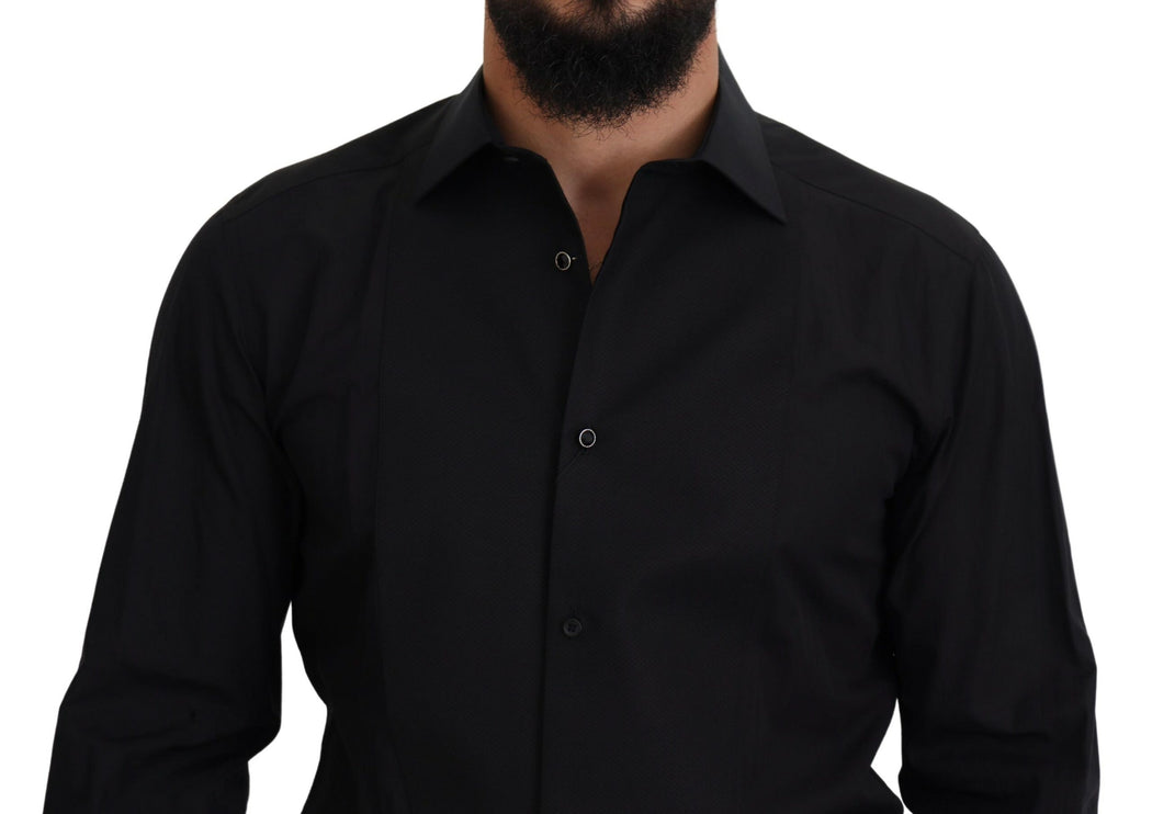 Elegante camisa de manga larga formal negro