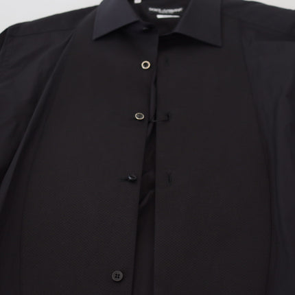 Elegante camisa de manga larga formal negro