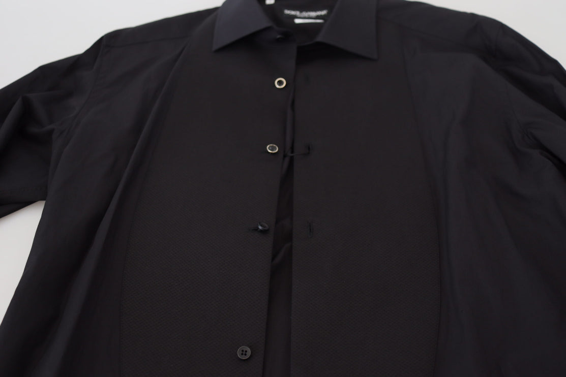 Elegante camisa de manga larga formal negro