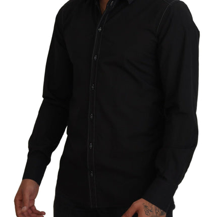 Elegante camisa de algodón formal negro