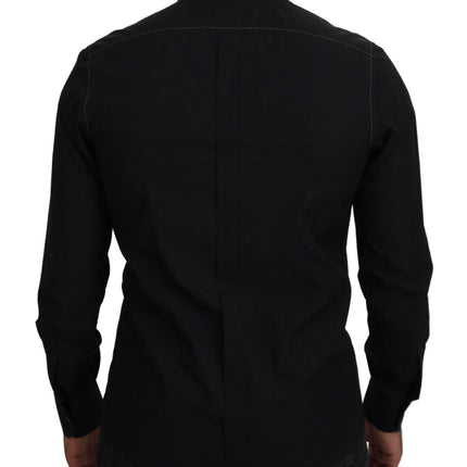 Elegante camisa de algodón formal negro