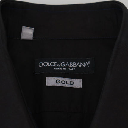 Elegante camisa de algodón formal negro