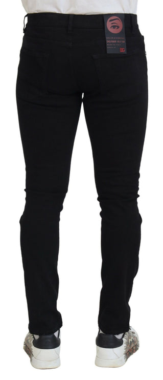 Selte Black -Tattered Slim Fit Denim