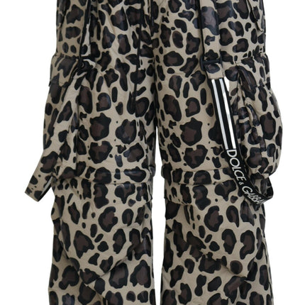 Pantalones de nieve con estampado de leopardo multicolor